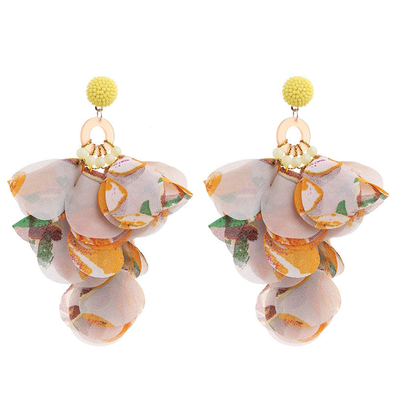 Light yellow floral earrings