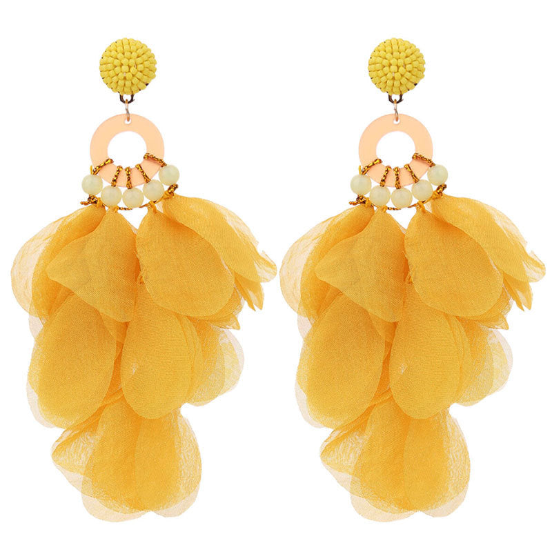 Yellow floral earrings