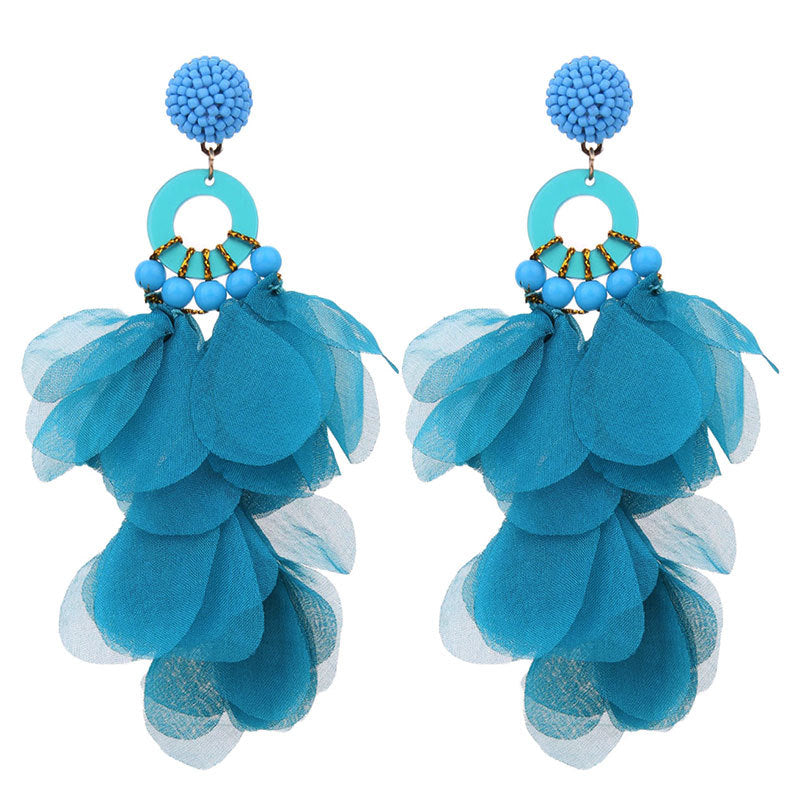 Blue floral earrings
